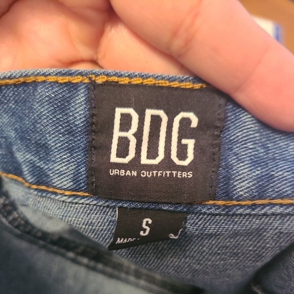 BDG Button A-Line Mini Skirt Denim Cotton Womens Small S Blue - Picture 3 of 6